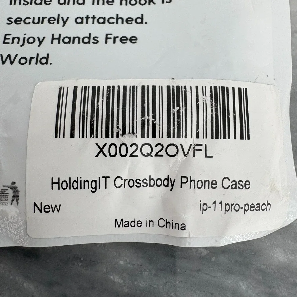 NWT‎ HoldingIT iPhone 11 Pro Peach Silicone Lanyard Crossbody Phone Case Cover